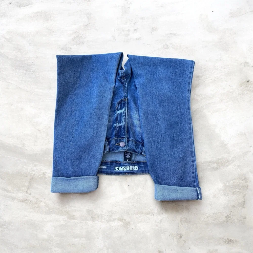 Blue Spice Women's Distressed Boyfriend Jeans mom jeans ankle - Picture 6 of 10